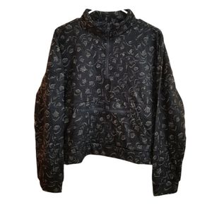 NEW Adrienne Vittadini Sport 1/4 Zip Pullover Animal Print Women's Size Large